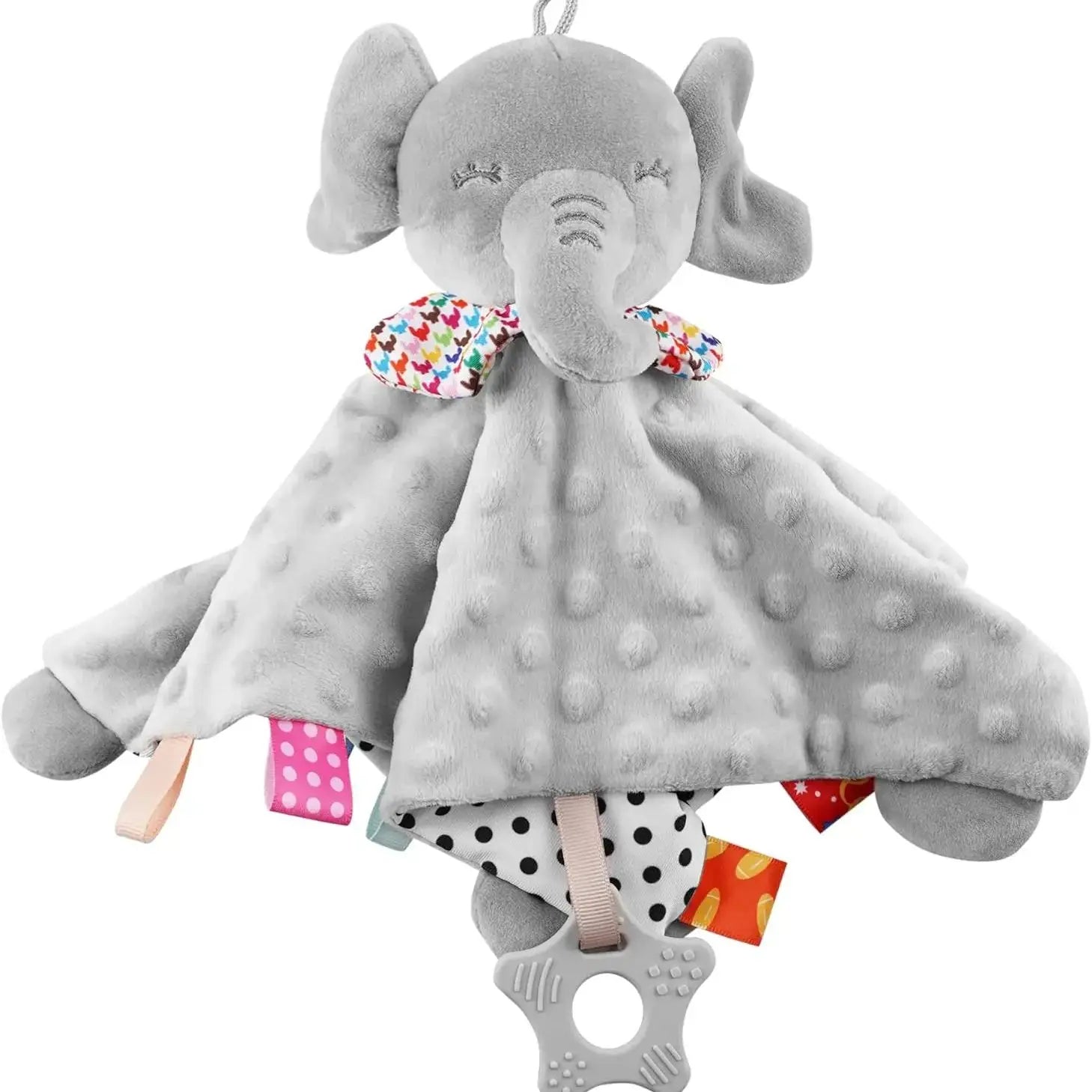 Elephant Baby Comforter Blanket with Rattle Toy