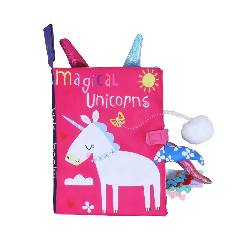 Interactive Cloth Book Rattle for Babies 0-36M