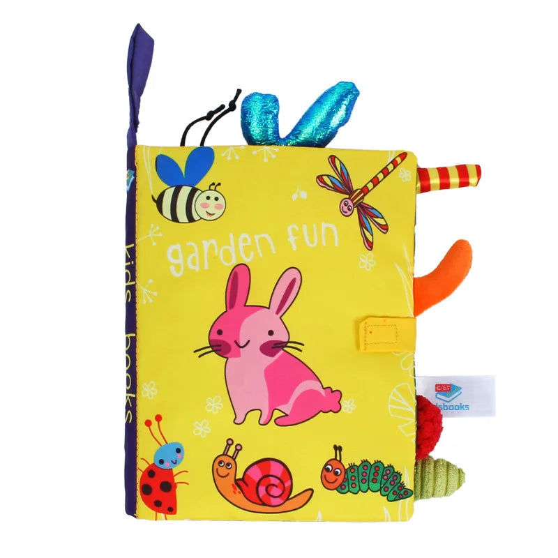 Interactive Cloth Book Rattle for Babies 0-36M