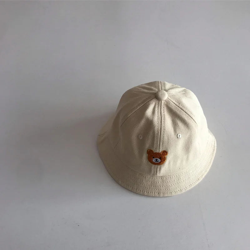 Cartoon Bear Baby Bucket Sun Hat Soft Cotton