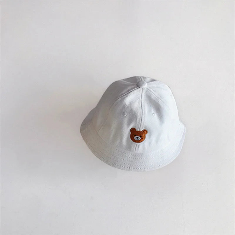 Cartoon Bear Baby Bucket Sun Hat Soft Cotton