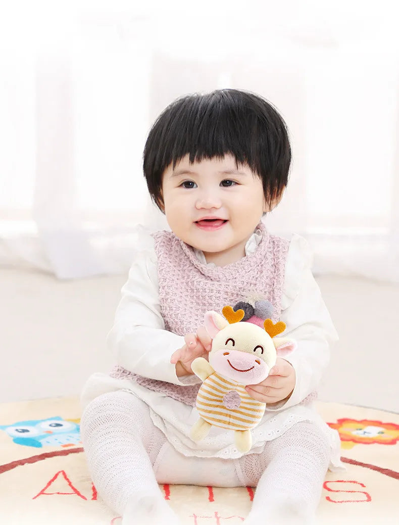 Baby Rattle Toys Cartoon Animals Plush for Newborns