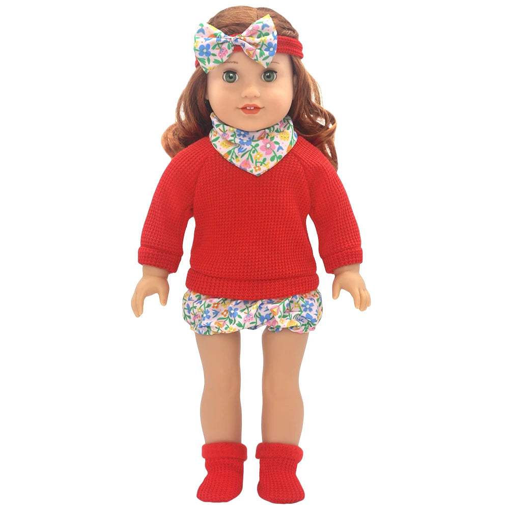 Baby Doll Outfits Set with Shoes for 13-18 Inch Dolls