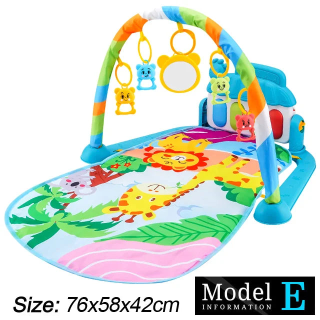 Baby Fitness Play Gym with Piano & Crawling Mat 0-36M