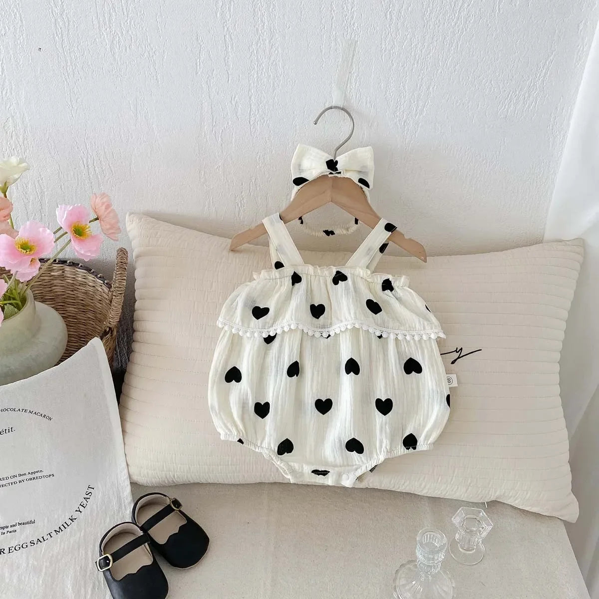 Newborn Sleeveless Bow Camisole Jumpsuit