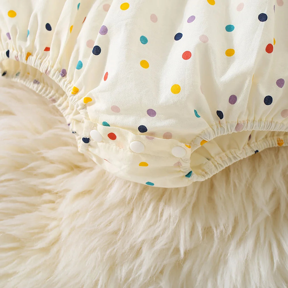 Flower Embroidered Baby Bodysuit | Colorful Polka Dot Print 3-18M