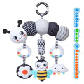 Black & White High Contrast Baby Rattle Toy | Car Seat, Crib & Stroller