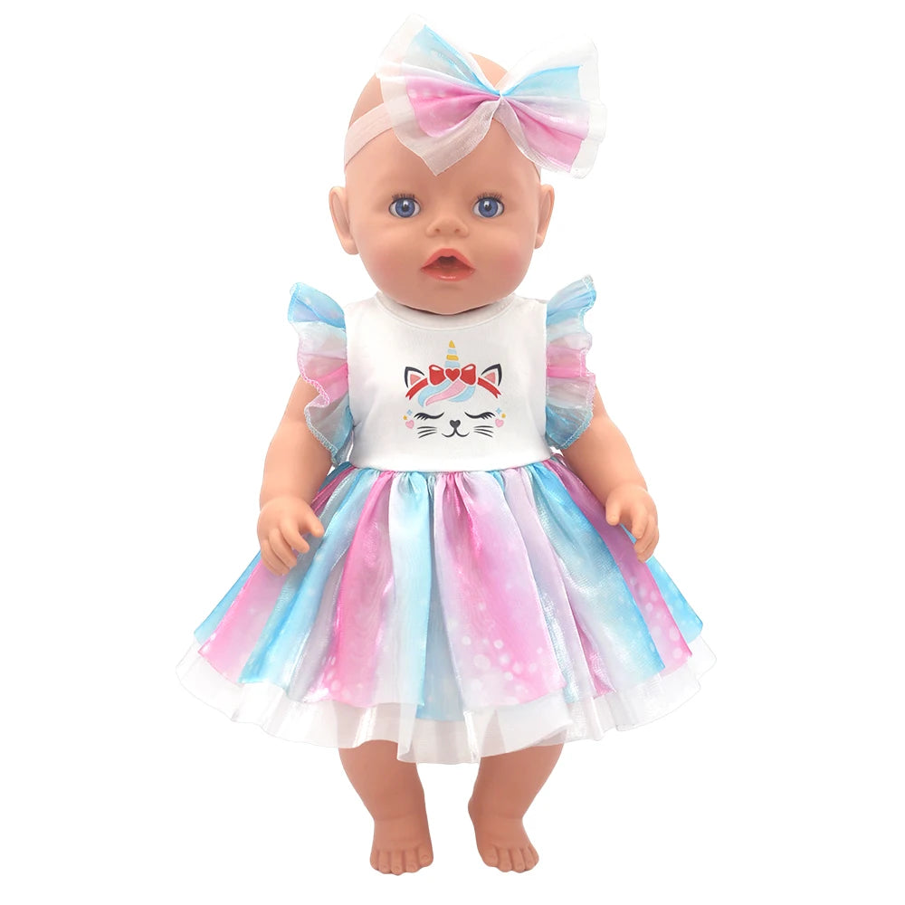 Baby Doll Outfits Set with Shoes for 13-18 Inch Dolls