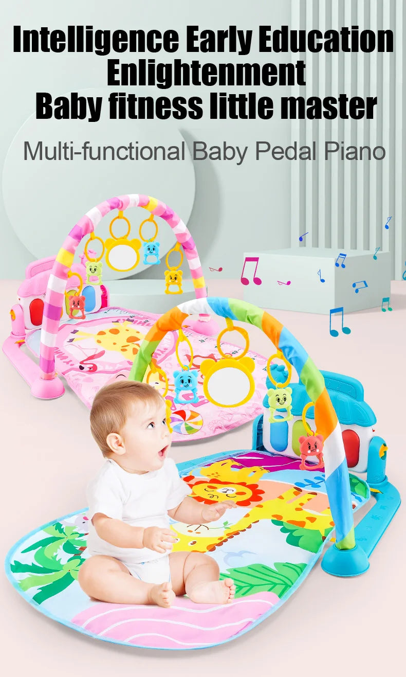 Baby Fitness Play Gym with Piano & Crawling Mat 0-36M