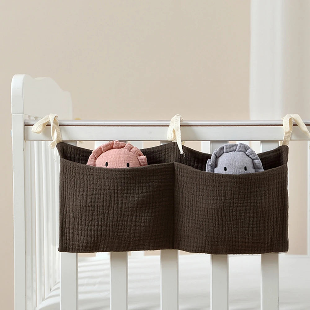 Baby Nursery Crib Organizer Caddy with 2 Pockets