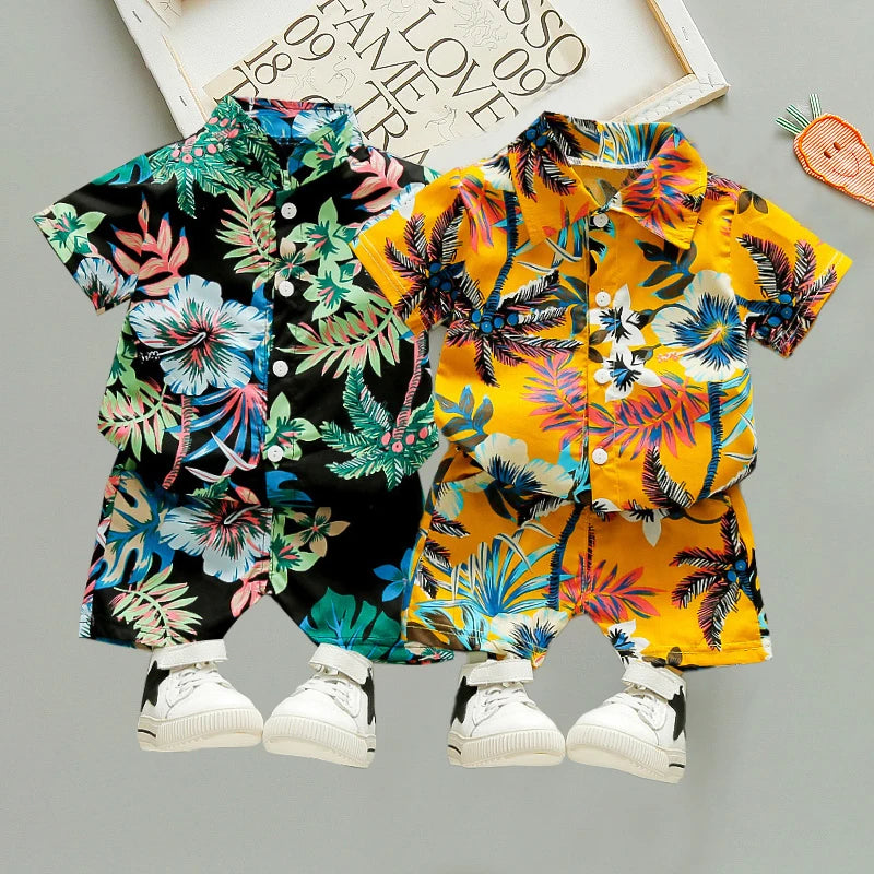 Baby Boy Beach Shirt & Shorts Summer Outfit Set 0-5Y