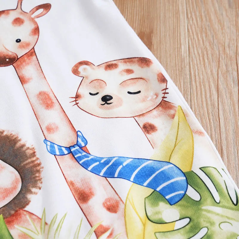 Newborn Cartoon Animals Jumpsuit | Colorful Unisex Baby Outfit