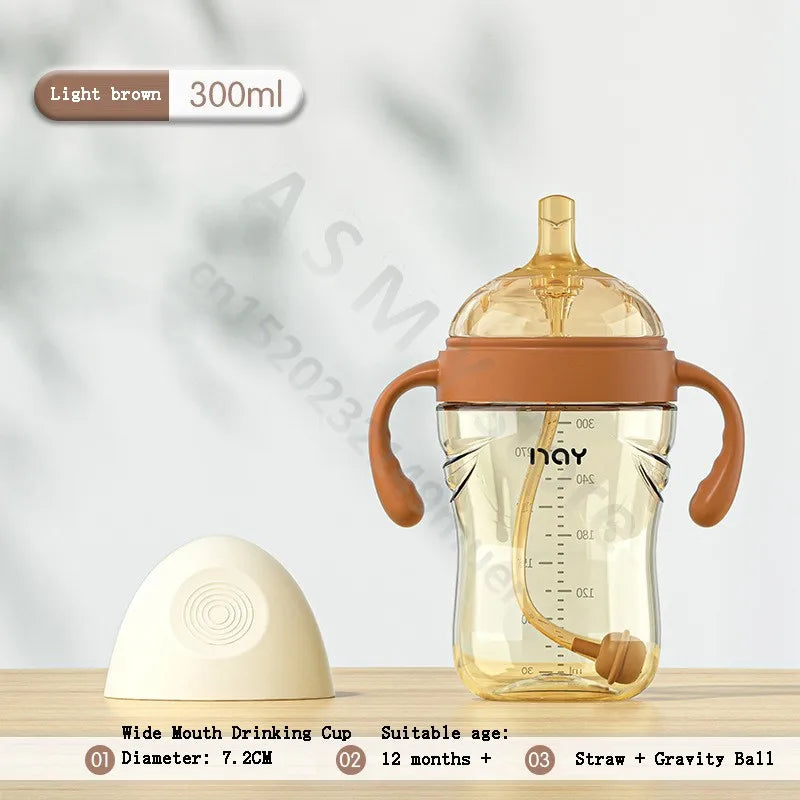 Wide Mouth Newborn Baby Bottle with Learning Nipple