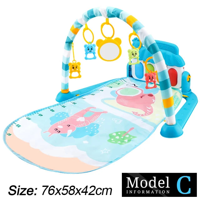 Baby Fitness Play Gym with Piano & Crawling Mat 0-36M