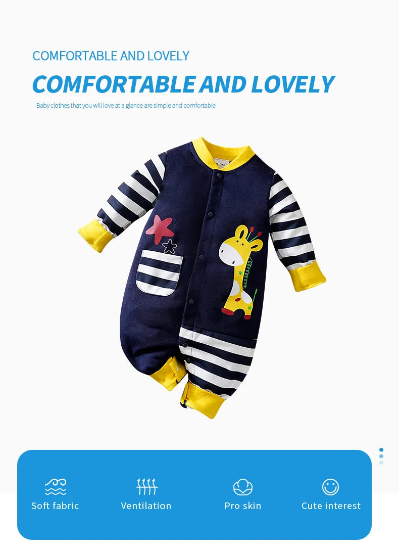 Baby Cartoon Knit Crawling Jumpsuit (0-18M)