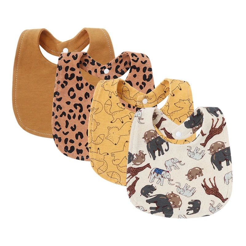 4-Piece Baby Bibs & Burp Cloths Set for Boys & Girls