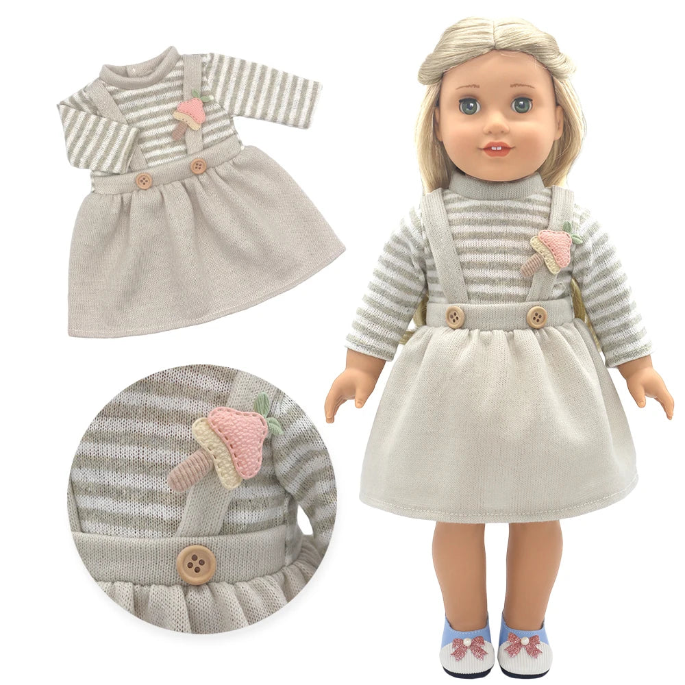Baby Doll Outfits Set with Shoes for 13-18 Inch Dolls