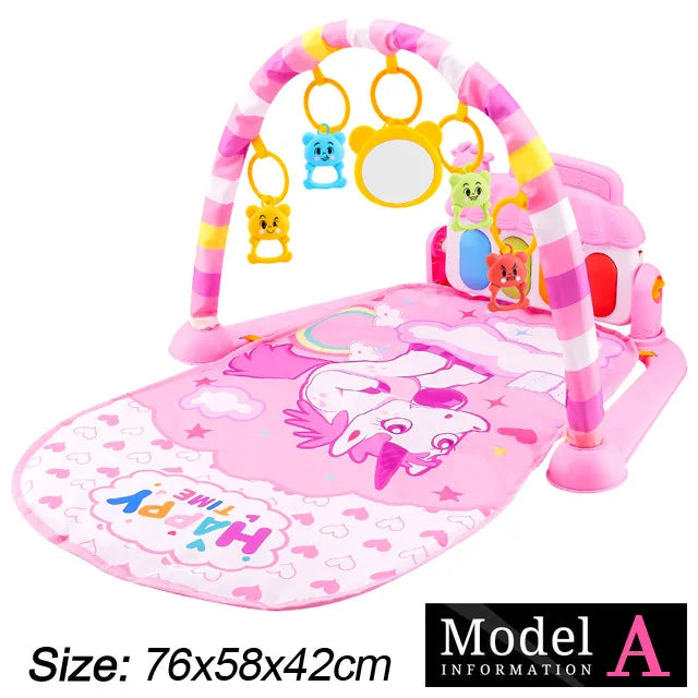 Baby Fitness Play Gym with Piano & Crawling Mat 0-36M