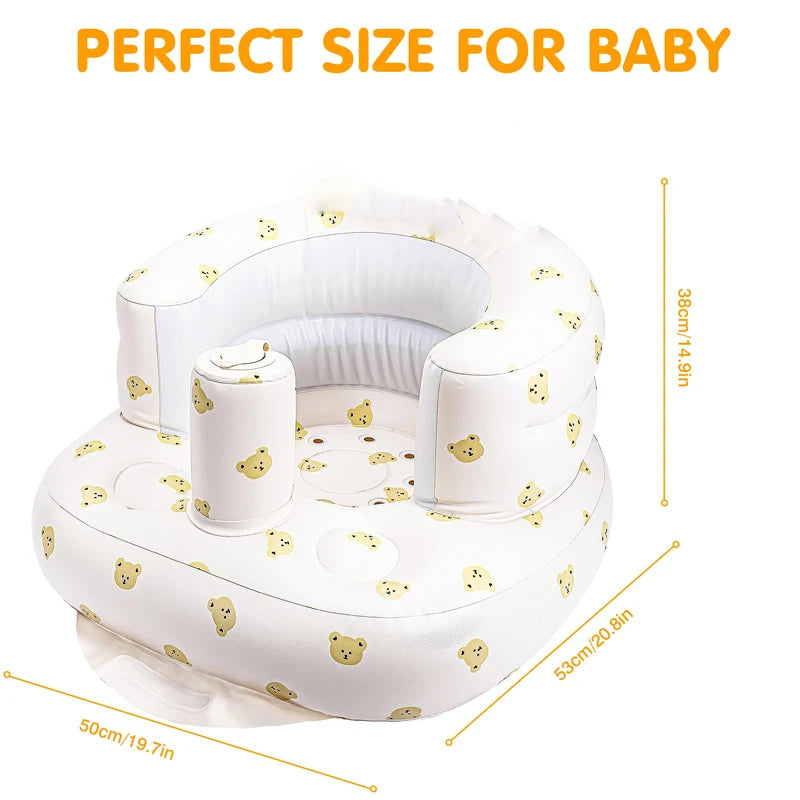 Inflatable Baby Floor Seat with Built-In Air Pump 3-36M