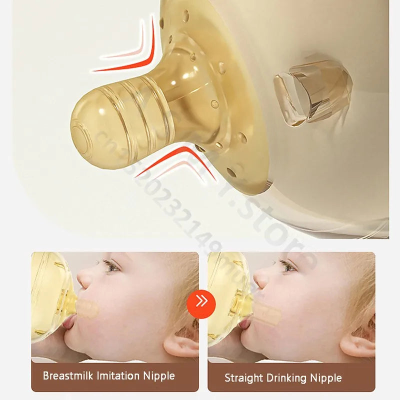 Wide Mouth Newborn Baby Bottle with Learning Nipple