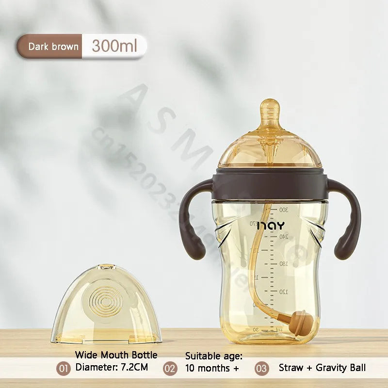 Wide Mouth Newborn Baby Bottle with Learning Nipple
