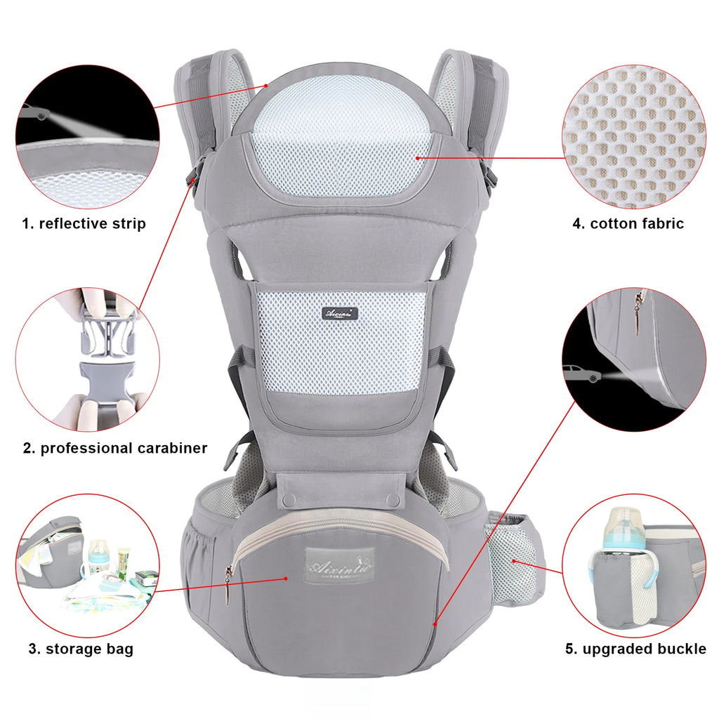 Ergonomic Baby Carrier with Hipseat | Front-Facing & Kangaroo Carry
