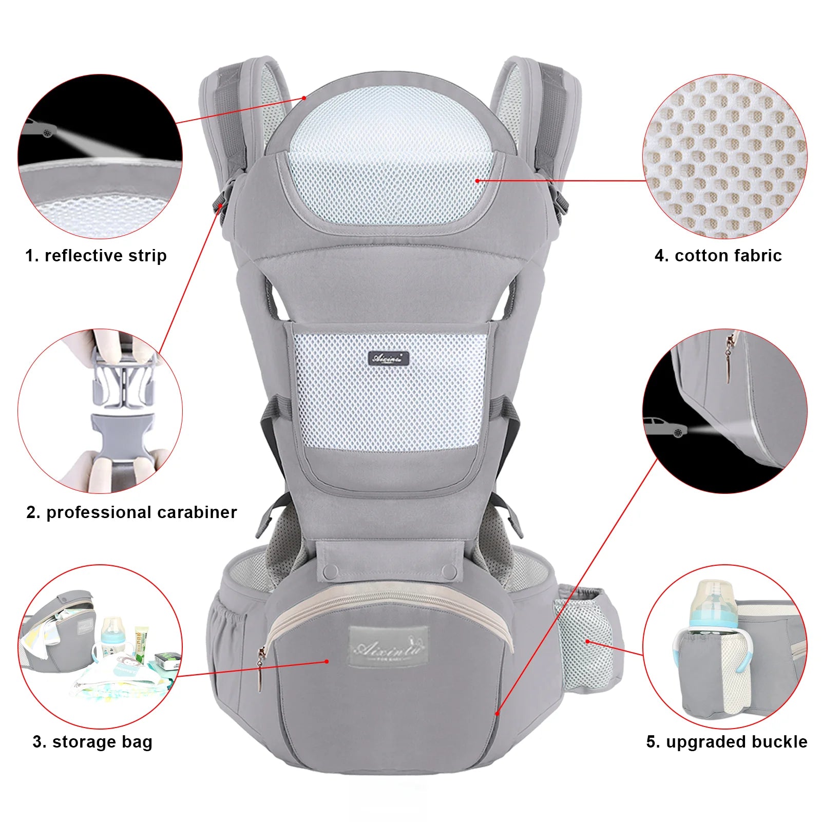 Ergonomic Baby Carrier with Hipseat | Front-Facing & Kangaroo Carry