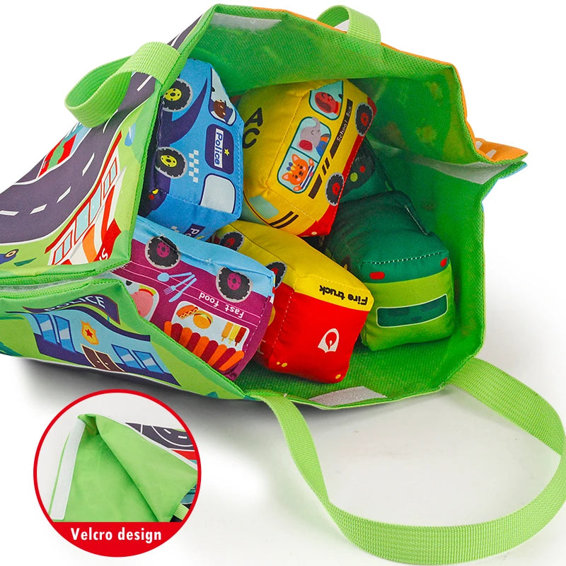 Soft Car Toy Set with Play Mat for Toddlers 12-18M