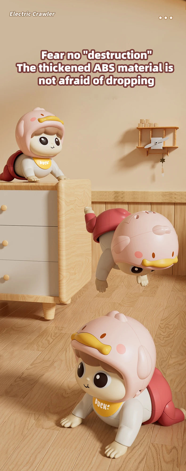 Crawling Guidance Musical Doll Toy for Babies 0-12M