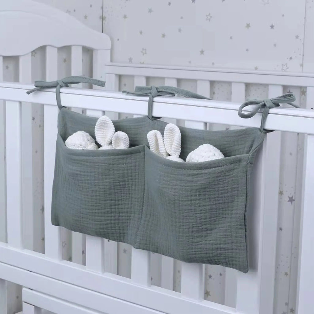 Baby Nursery Crib Organizer Caddy with 2 Pockets