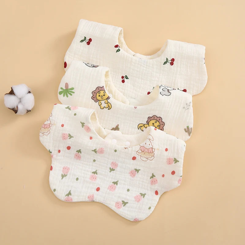 Soft Baby Bibs 3-Pack | Petal Print Feeding Bibs
