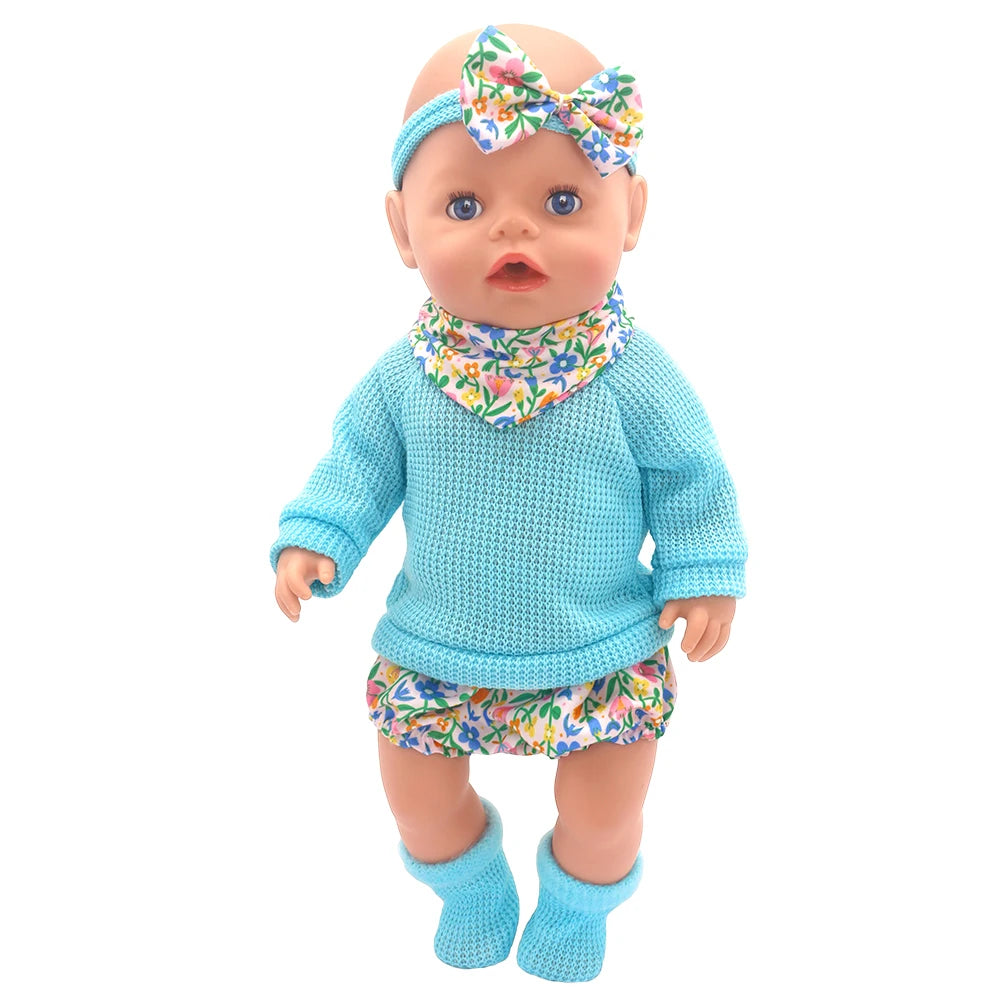 Baby Doll Outfits Set with Shoes for 13-18 Inch Dolls