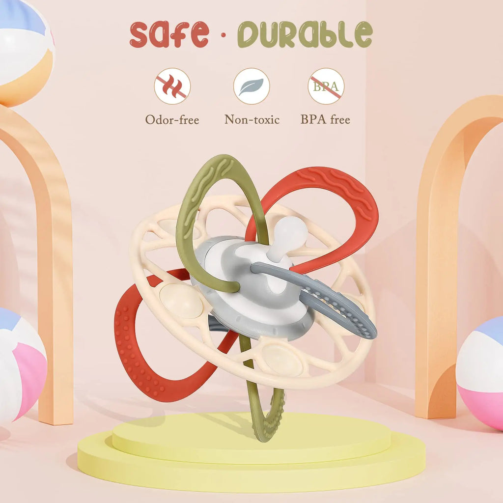 Sensory Teething Rattle Toy for Babies 0-36 Months
