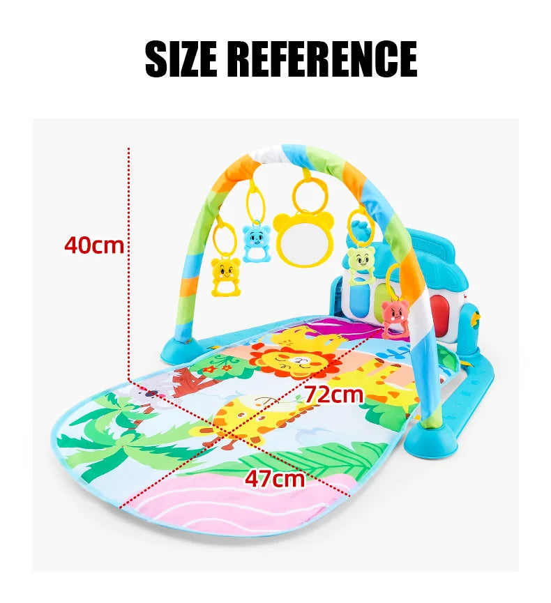 Baby Fitness Play Gym with Piano & Crawling Mat 0-36M