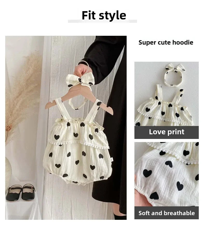 Newborn Sleeveless Bow Camisole Jumpsuit
