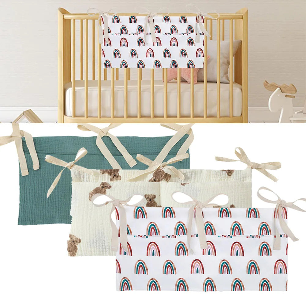Baby Nursery Crib Organizer Caddy with 2 Pockets