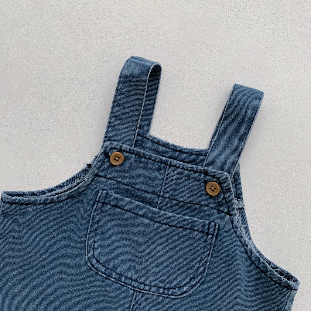 Baby Girl & Boy T-Shirt with Denim Jumpsuit 2-Piece Set