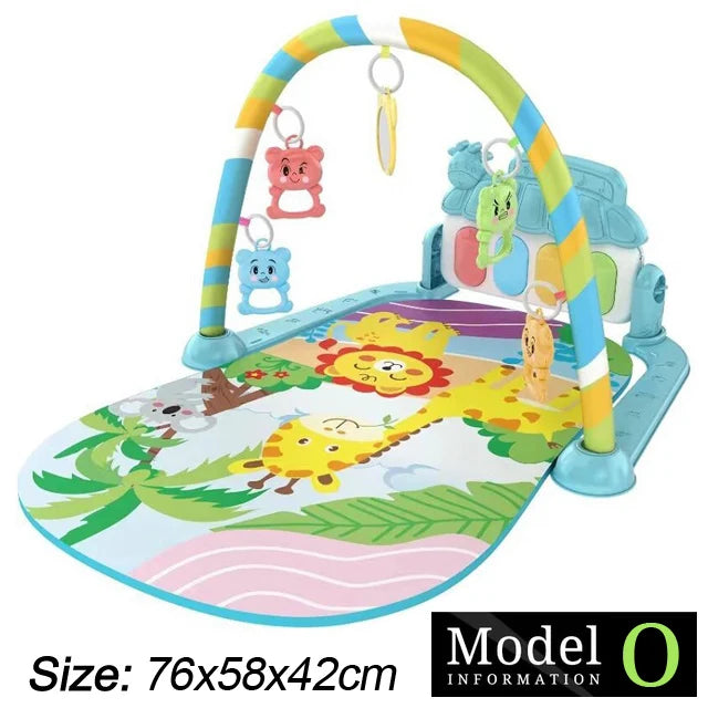 Baby Fitness Play Gym with Piano & Crawling Mat 0-36M