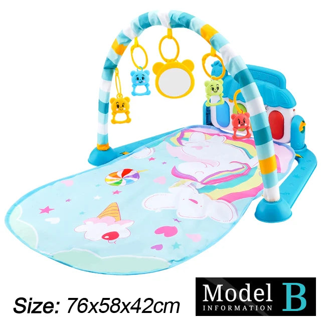 Baby Fitness Play Gym with Piano & Crawling Mat 0-36M