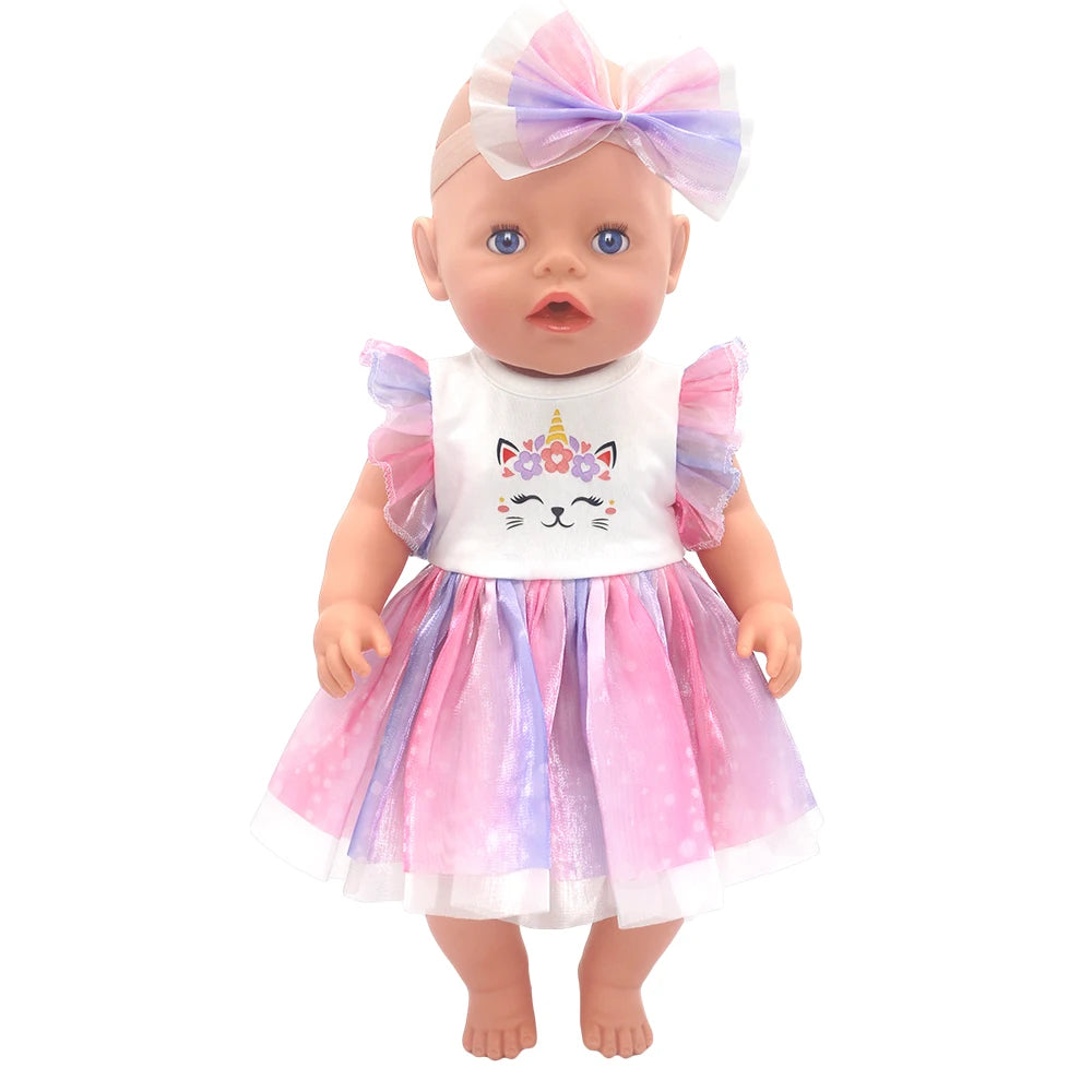 Baby Doll Outfits Set with Shoes for 13-18 Inch Dolls