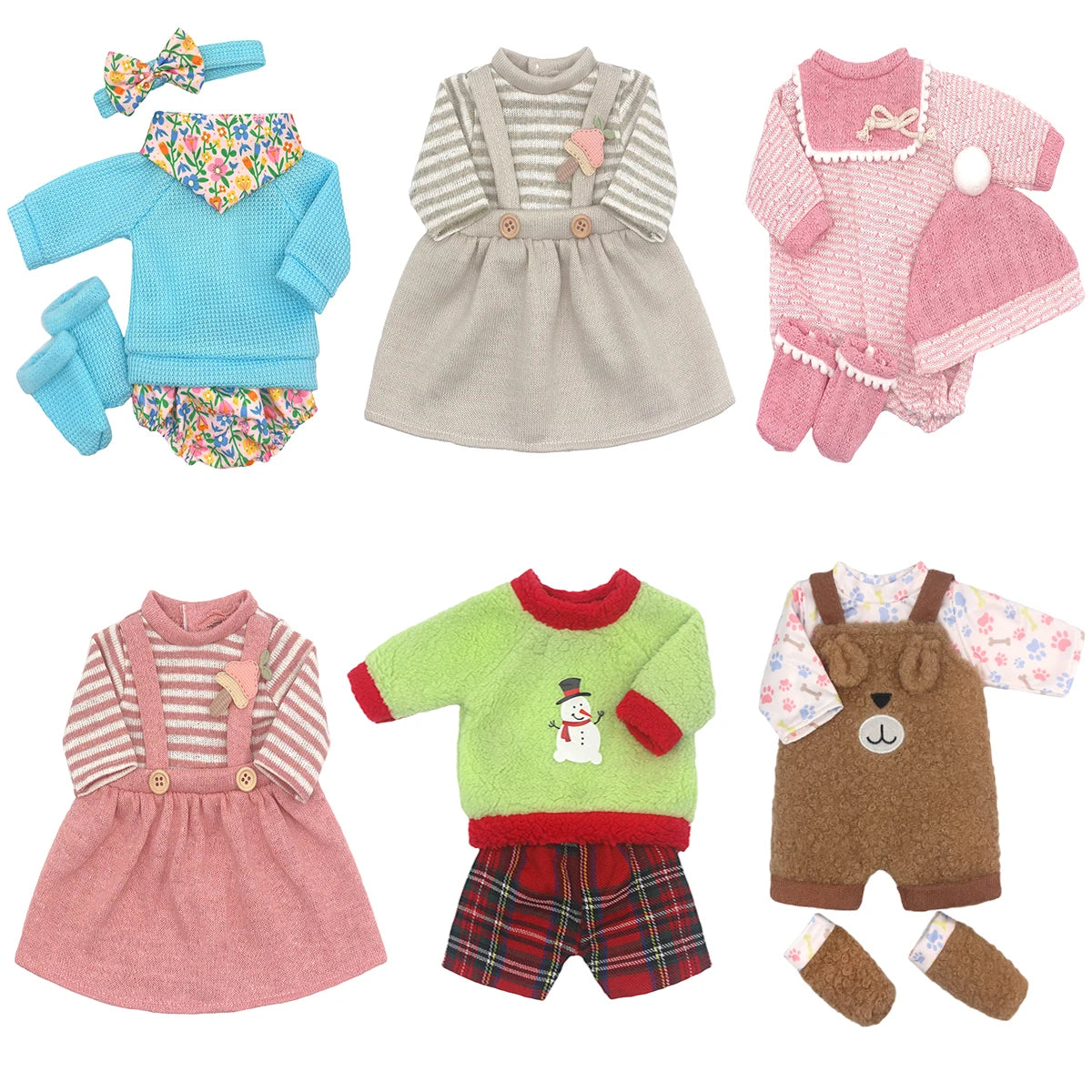Baby Doll Outfits Set with Shoes for 13-18 Inch Dolls