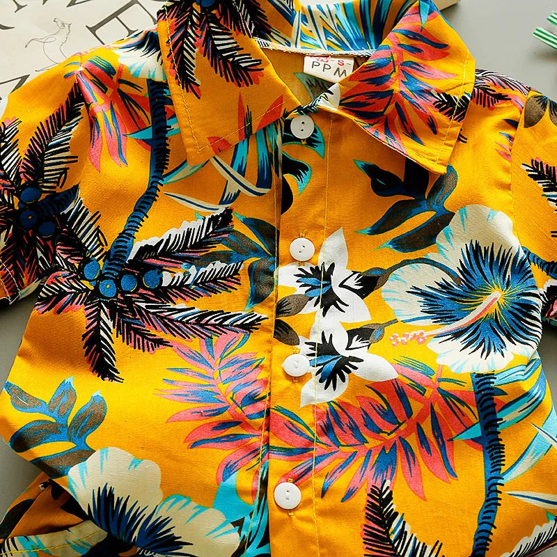 Baby Boy Beach Shirt & Shorts Summer Outfit Set 0-5Y