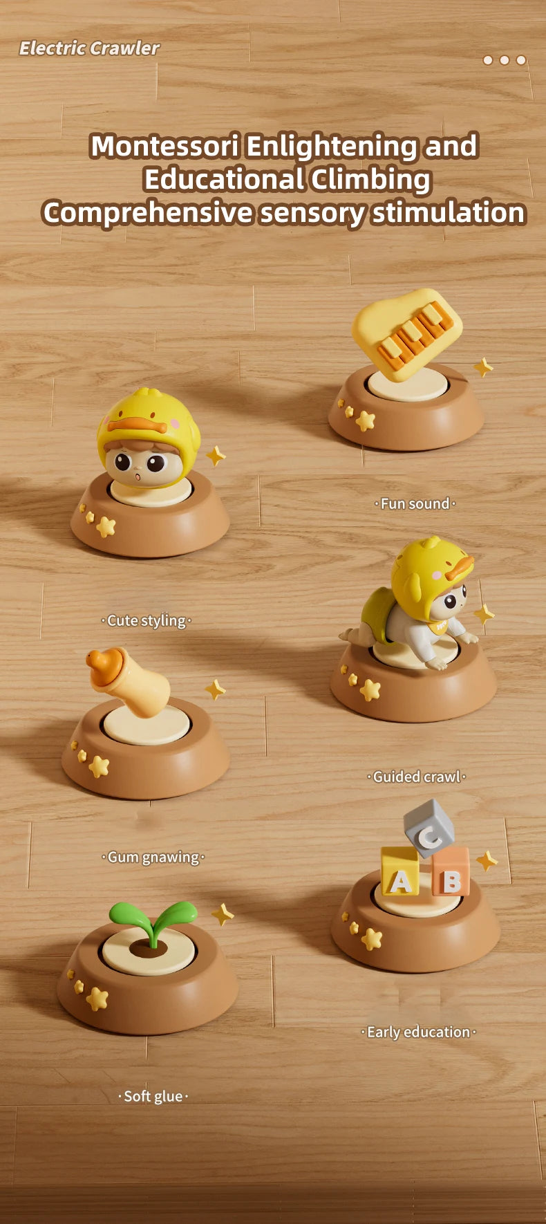 Crawling Guidance Musical Doll Toy for Babies 0-12M