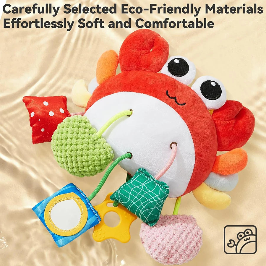 Baby Car Seat Sensory Toy with Rattle & Mirror 0-6M