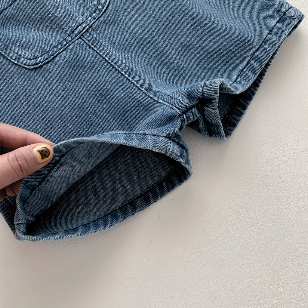 Baby Girl & Boy T-Shirt with Denim Jumpsuit 2-Piece Set