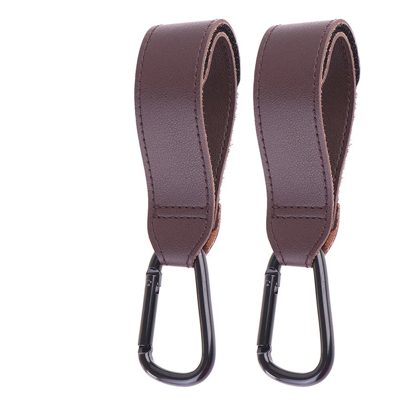 Stroller Hook PU Leather Pram Bag Hanger Organizer
