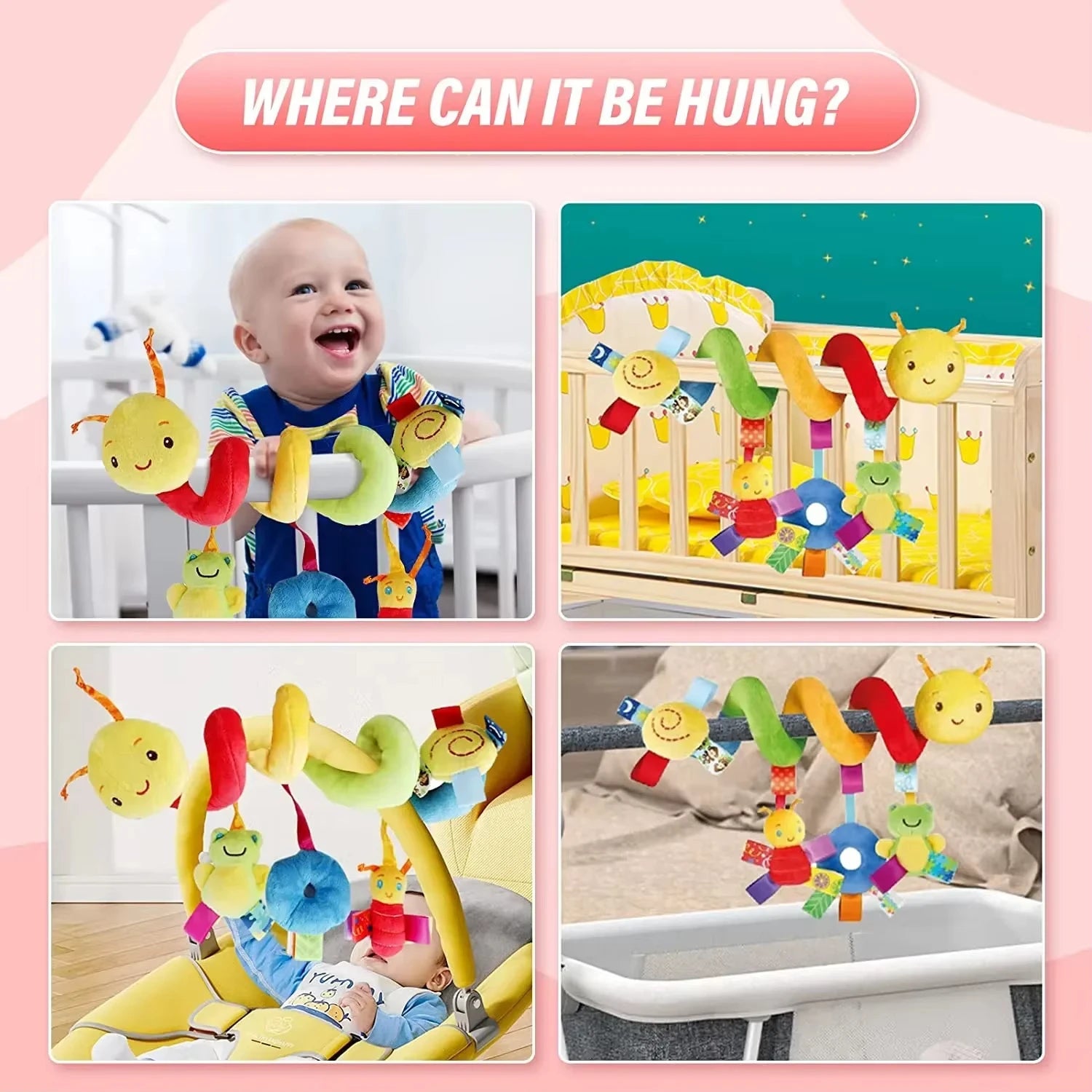 Baby Crib Hanging Rattle Toys with Stroller Spiral Mobile