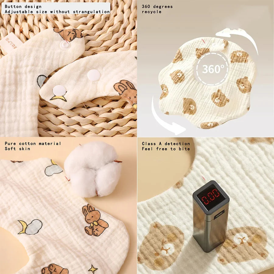 Soft Baby Bibs 3-Pack | Petal Print Feeding Bibs