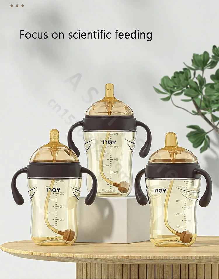 Wide Mouth Newborn Baby Bottle with Learning Nipple