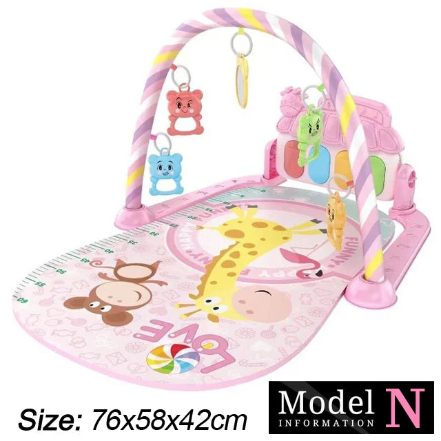 Baby Fitness Play Gym with Piano & Crawling Mat 0-36M